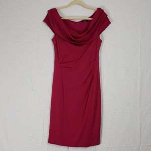 Donna Karan Off Shoulder Midi Dress